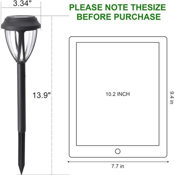 12 Pack Outdoor Solar Pathway Lights, Solar Powered Garden Decorative Lights - Picture 3 of 7